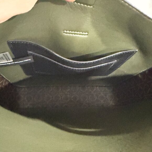 EUC Calvin Klein Olive Green & Brown Monogram Crossbody Bag - Picture 6 of 6